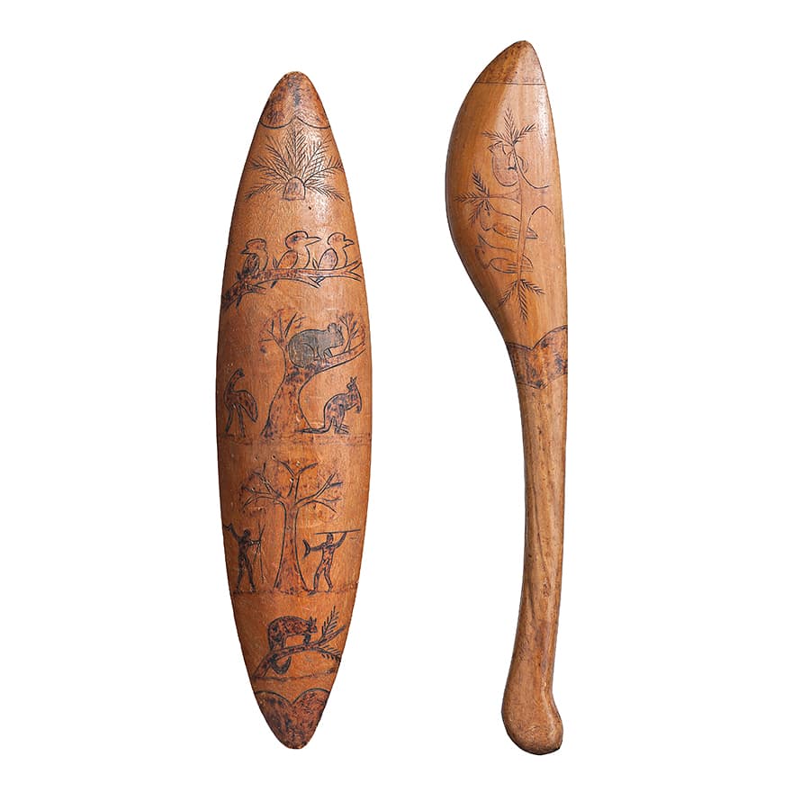 A SHIELD AND CLUB, SOUTH AUSTRALIA