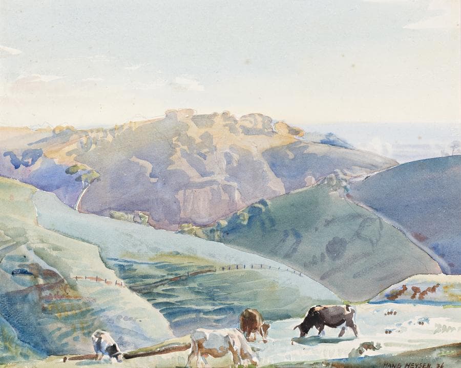 CATTLE ON HILLSIDE