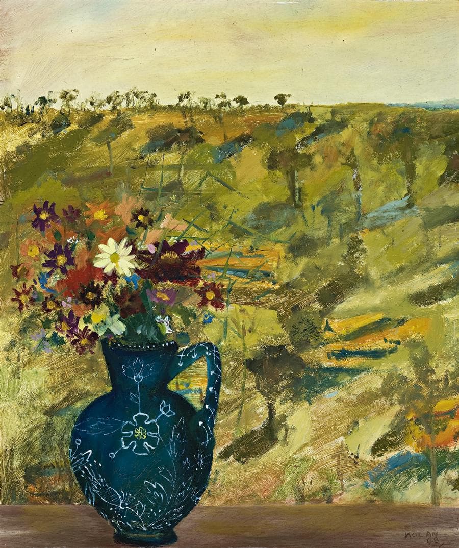 FLOWERS IN A BLUE JUG