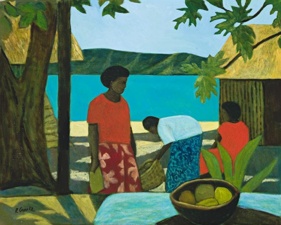 ISLANDERS COLLECTING FRUIT