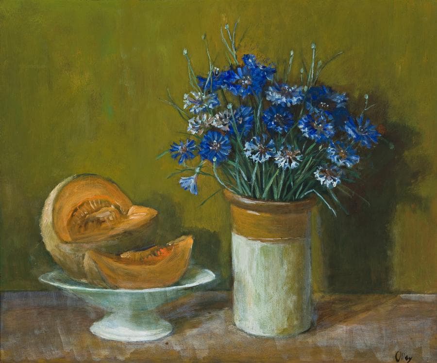 CORNFLOWERS AND MELON