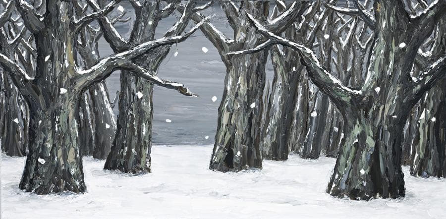 PAINTING (SNOW SCENE – GROUP OF TREES)
