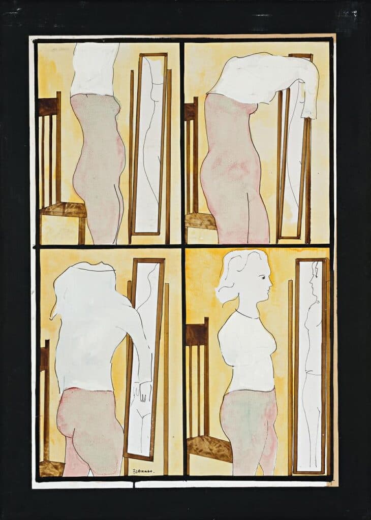 GIRL DRESSING WITH MIRROR