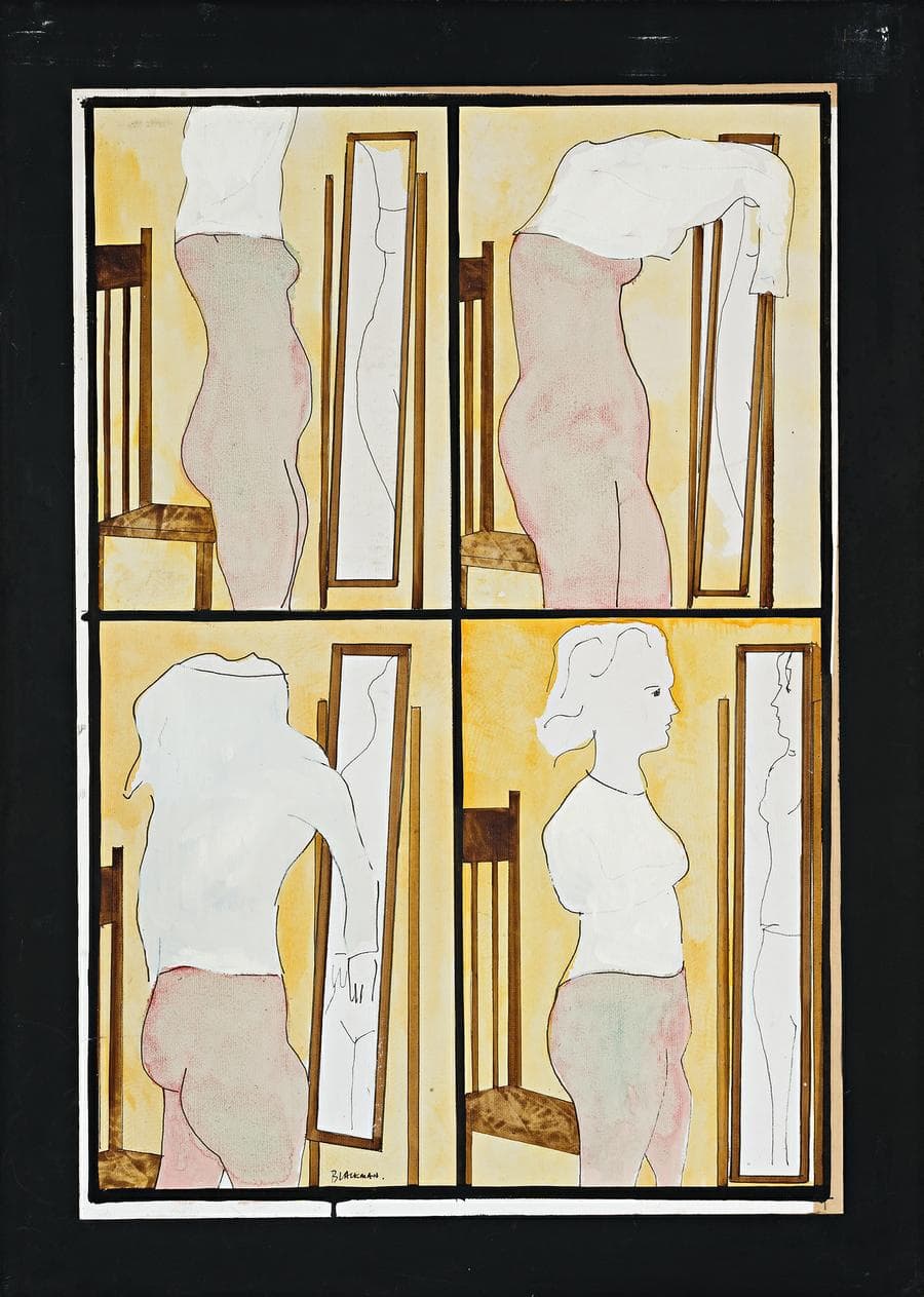 GIRL DRESSING WITH MIRROR