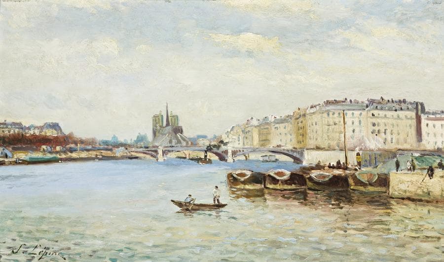 VIEW OF THE SEINE TOWARD PONT SULLY AND NOTRE DAME