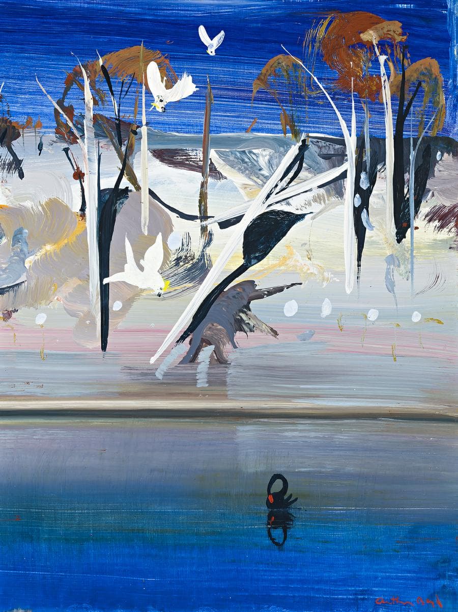 INDIGO BLUE AND GREY LANDSCAPE
