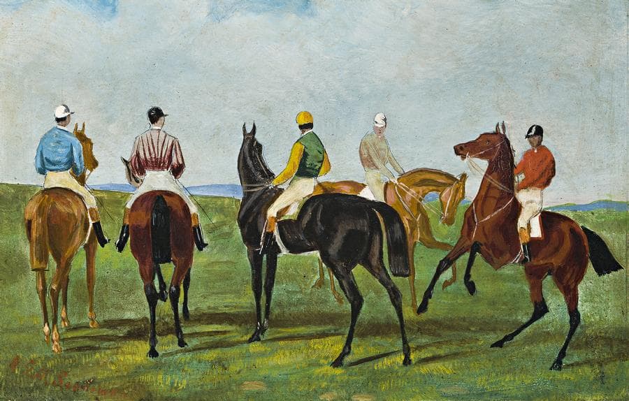 GATHERING FOR THE START OF THE CHRISTMAS HANDICAP, BURENDA RACES,QUEENSLAND, 26 DECEMBER