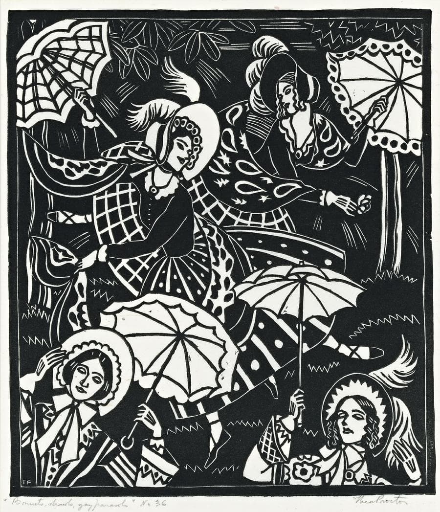 BONNETS, SHAWLS, GAY PARASOLS