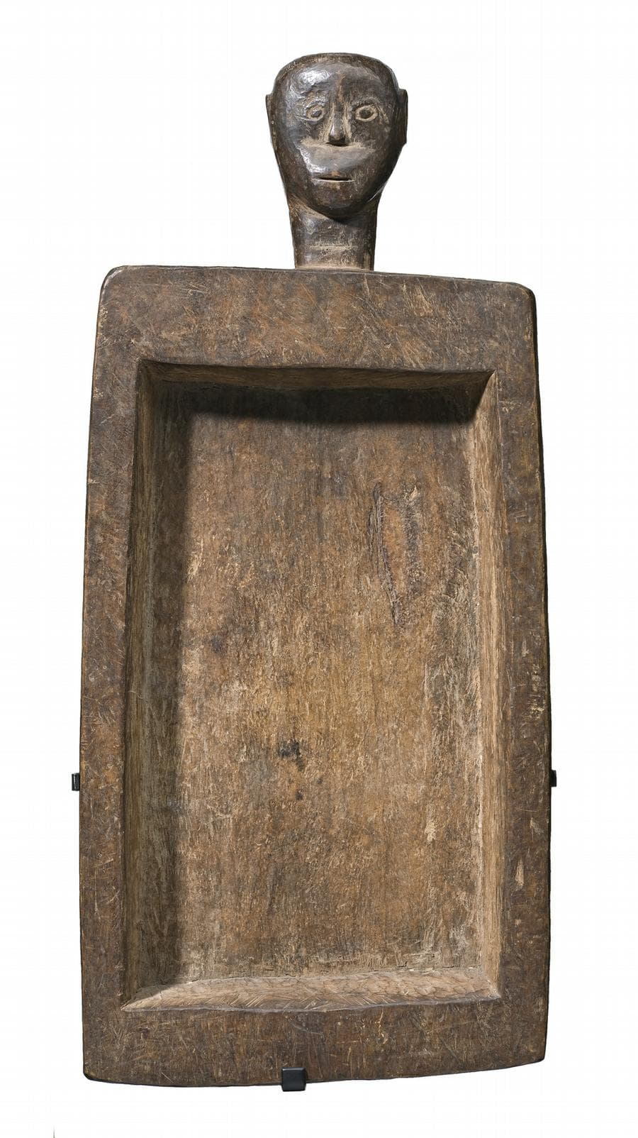 A LARGE WOODEN BOWL