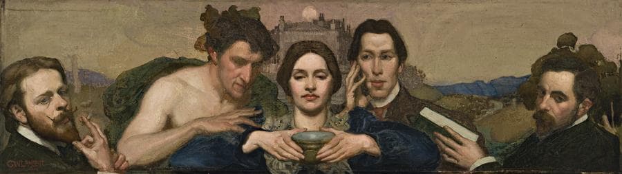 SELF PORTRAIT WITH AMBROSE PATTERSON, AMY LAMBERT, AND HUGH RAMSAY