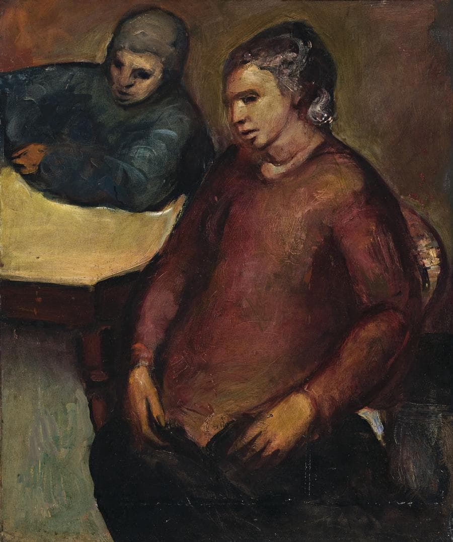 TWO FIGURES AT A TABLE