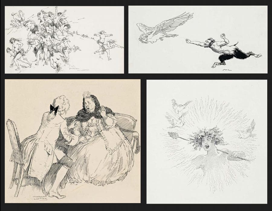 GROUP OF FOUR DRAWINGS