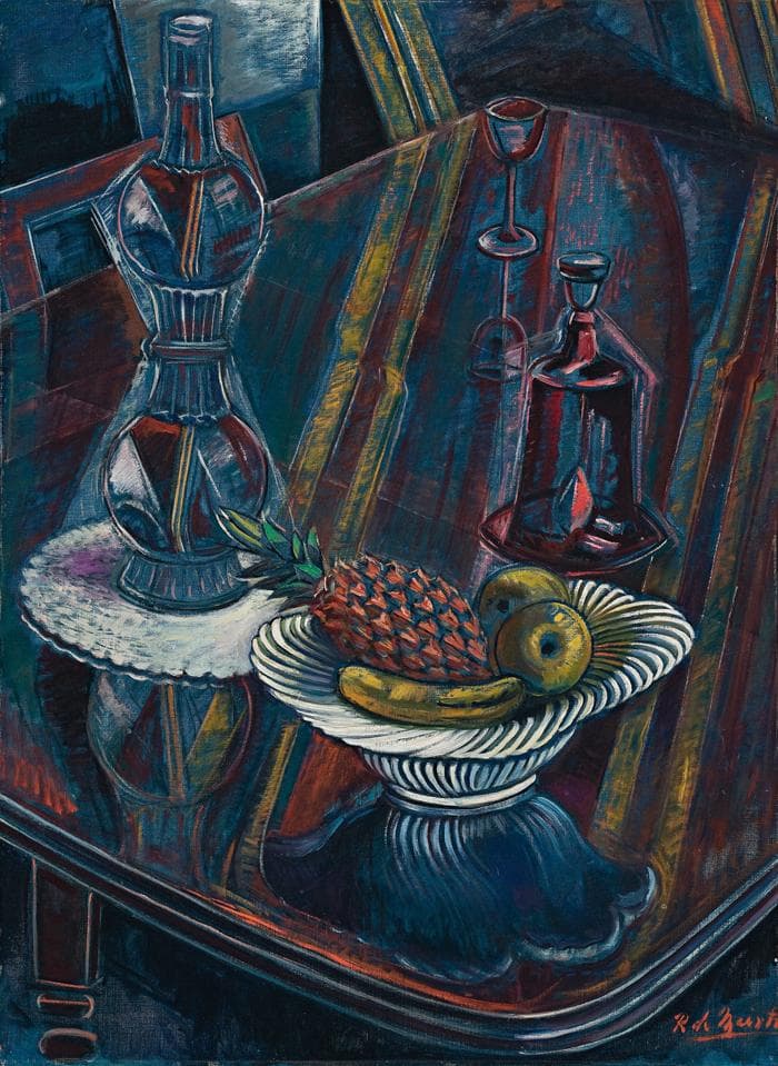 STILL LIFE WITH BOTTLE AND FRUIT