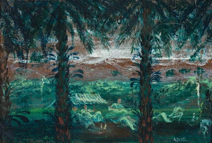 UNDER THE PALM TREES, MT HAGEN, NEW GUINEA