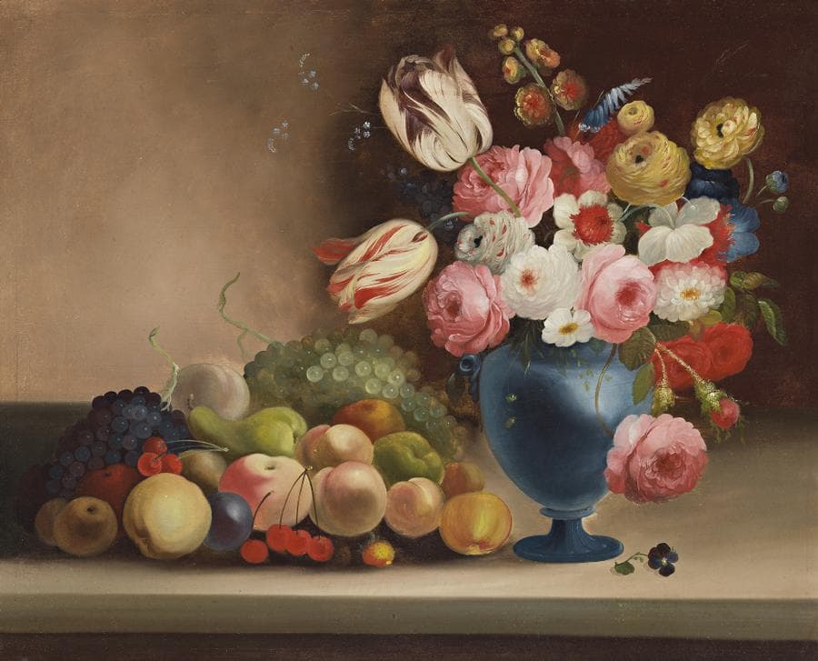 STILL LIFE WITH FLOWERS AND FRUIT