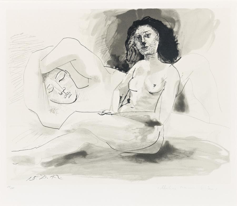RECLINING MAN WITH SEATED WOMAN