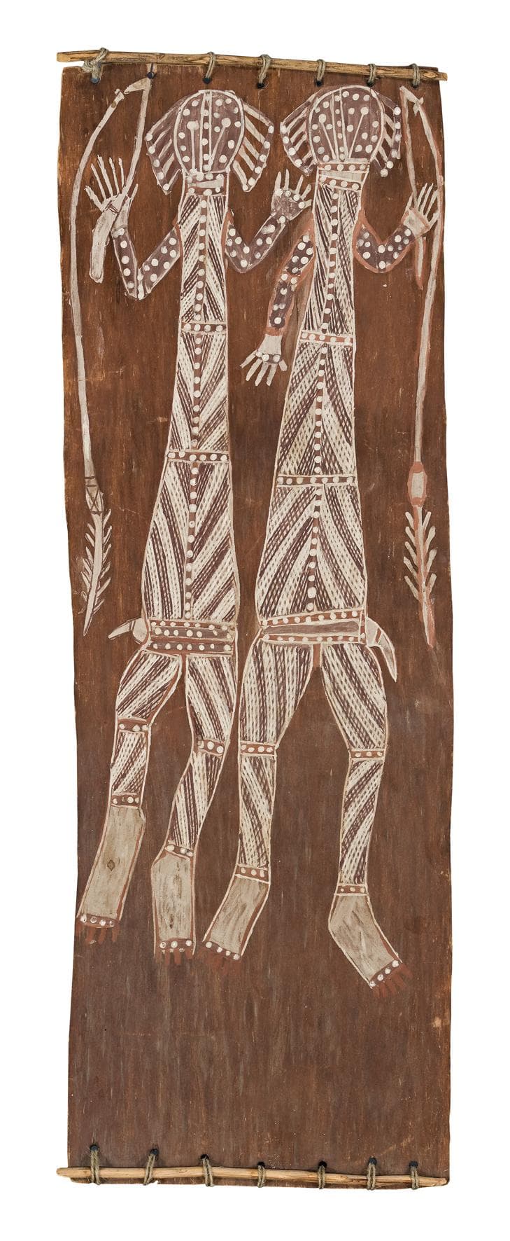 TWO SPIRIT FIGURES AND SPEARS