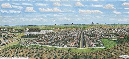 RAILWAY TOWN LOOKING TOWARDS THE PINNACLES