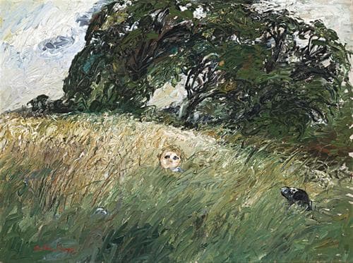 LANDSCAPE WITH CHILD HIDDEN IN GRASS