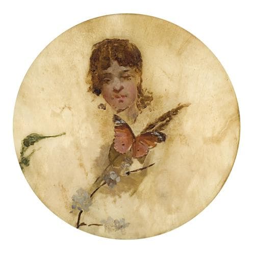 HEAD STUDY AND BUTTERFLY