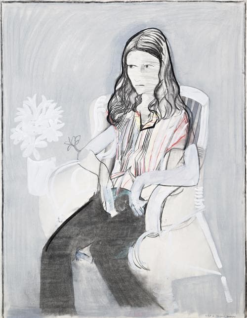 SEATED GIRL WITH FLOWERS