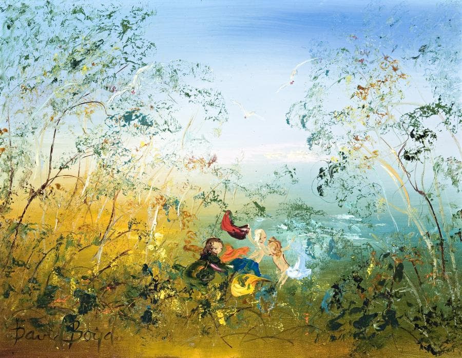 BATHERS BY A LAGOON
