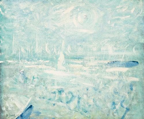 BOATS IN A LANDSCAPE (SCENE AT WANGI-BOATS AND HIGH WIND)