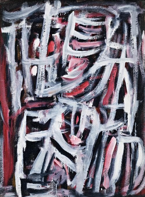 UNTITLED (RED, BLACK AND WHITE), c.1958, VERSO: SEATED NUDE