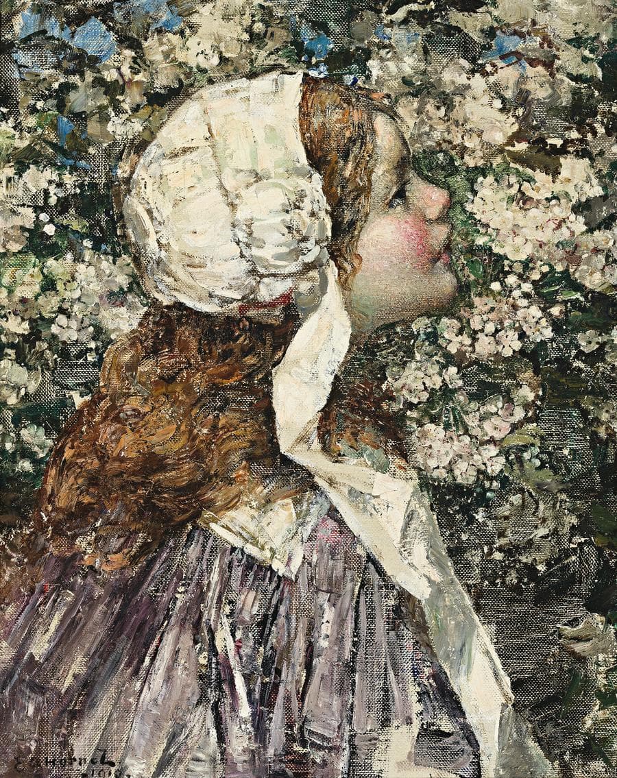 GIRL IN SPRING BLOSSOMS