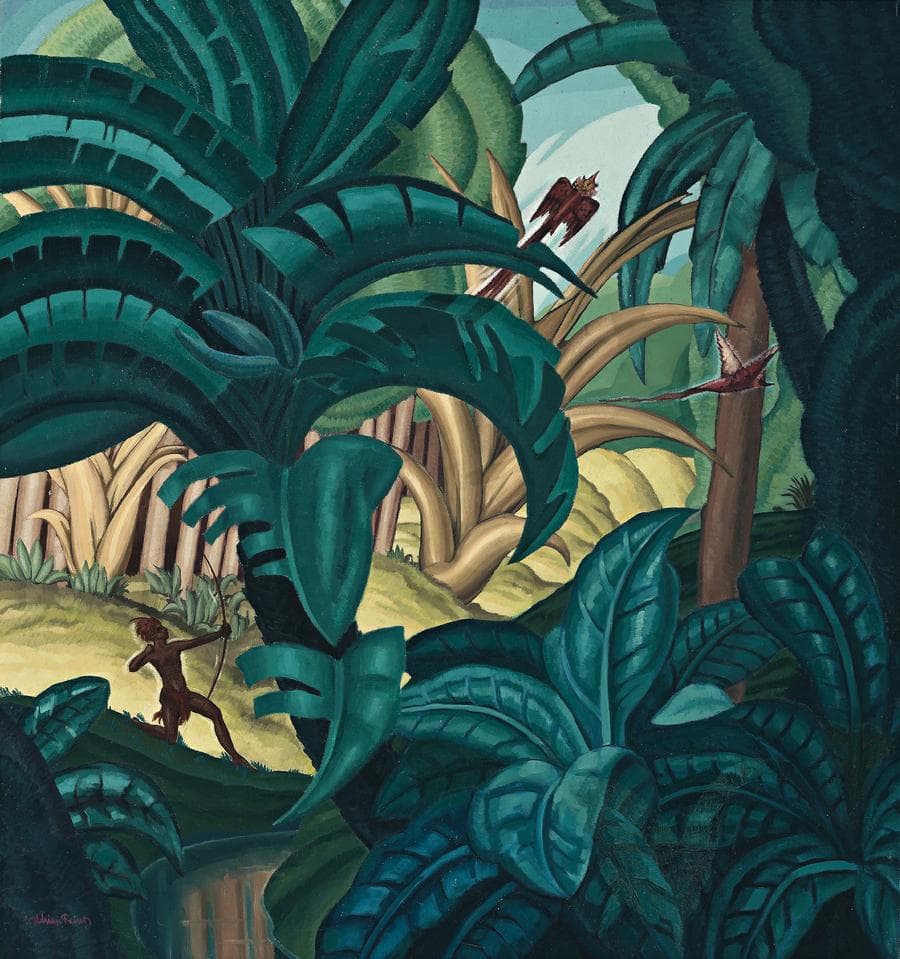 HUNTER IN A TROPICAL FOREST