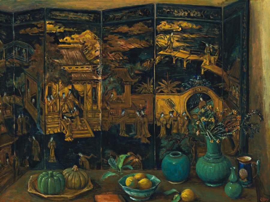 SPANISH BOTTLES AND CHINESE SCREEN