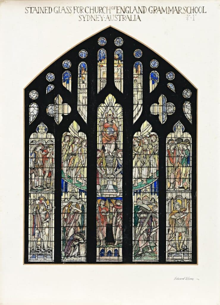 CARTOON FOR THE MEMORIAL STAINED GLASS WINDOW, SCEGS CHAPEL, SHORE