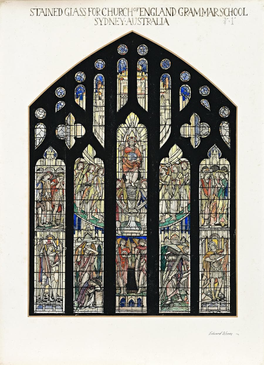 CARTOON FOR THE MEMORIAL STAINED GLASS WINDOW, SCEGS CHAPEL, SHORE