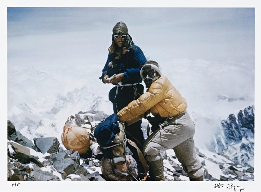 EDMUND HILARY AND TENZING NORGAY EN ROUTE TO HIGHEST CAMP AT APPROXIMATELY 28,000 FEET (8,500 METRES)