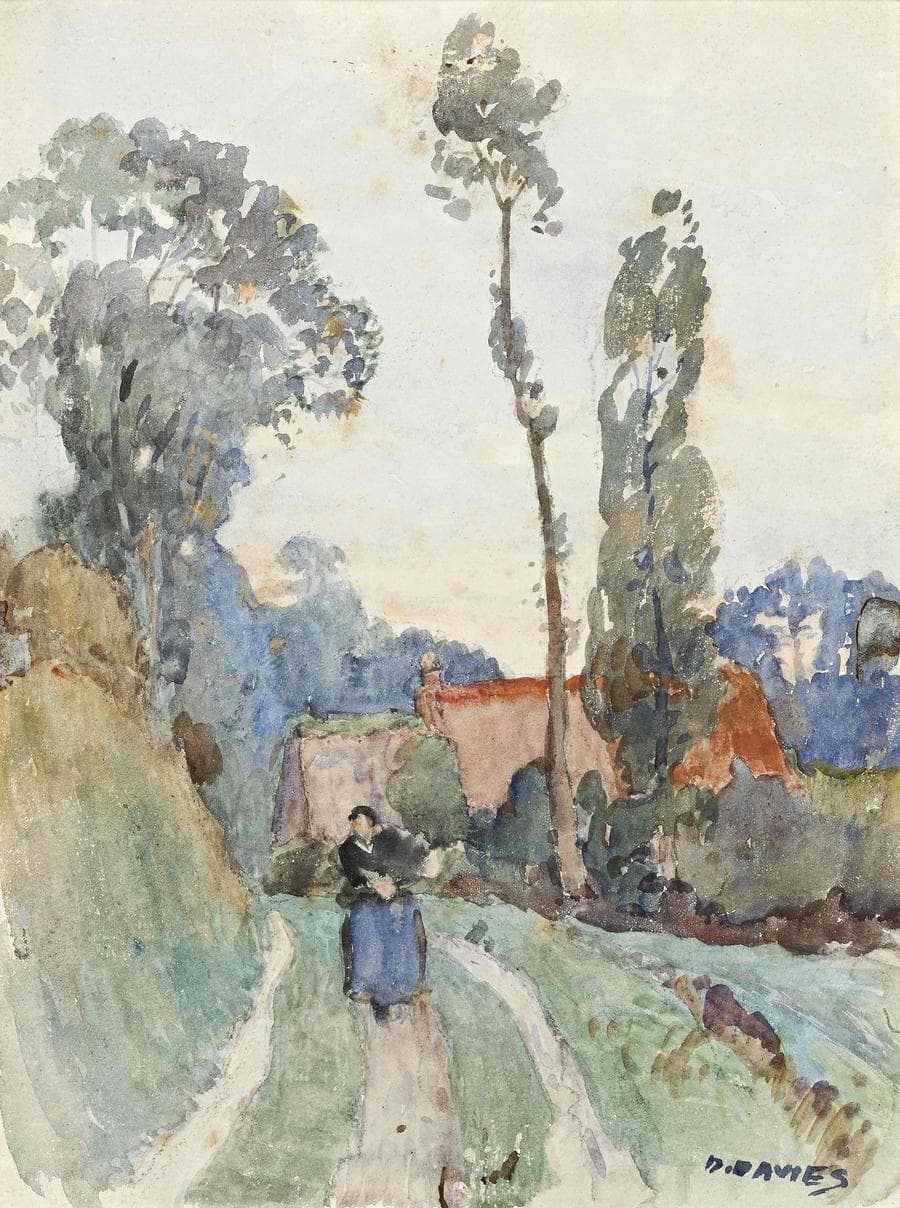 LANDSCAPE WITH FIGURES (DOCKSIDE SKETCH VERSO)