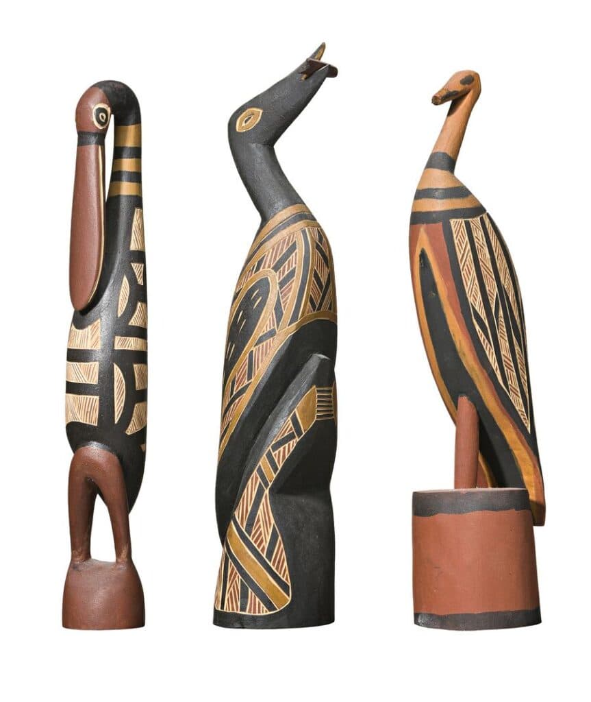 GROUP OF THREE BIRD SCULPTURES