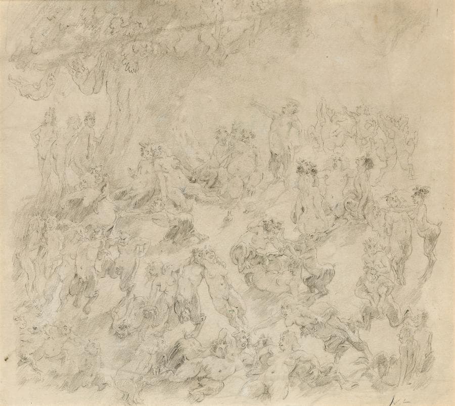BACCHANALIAN REVELS (STUDY FOR THE WATERCOLOUR)