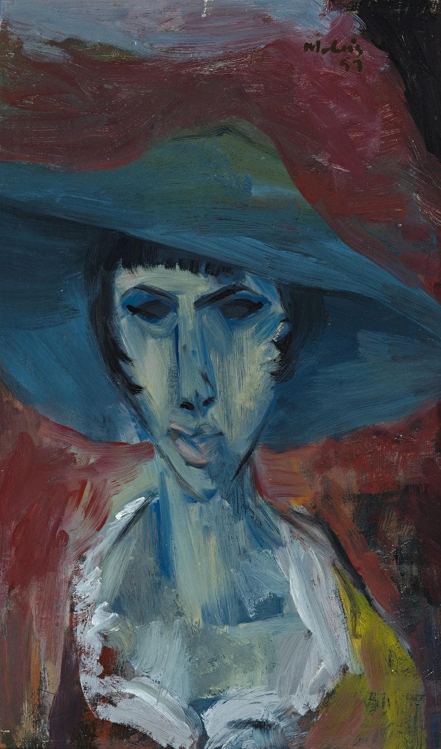 WOMAN WITH A BLUE HAT