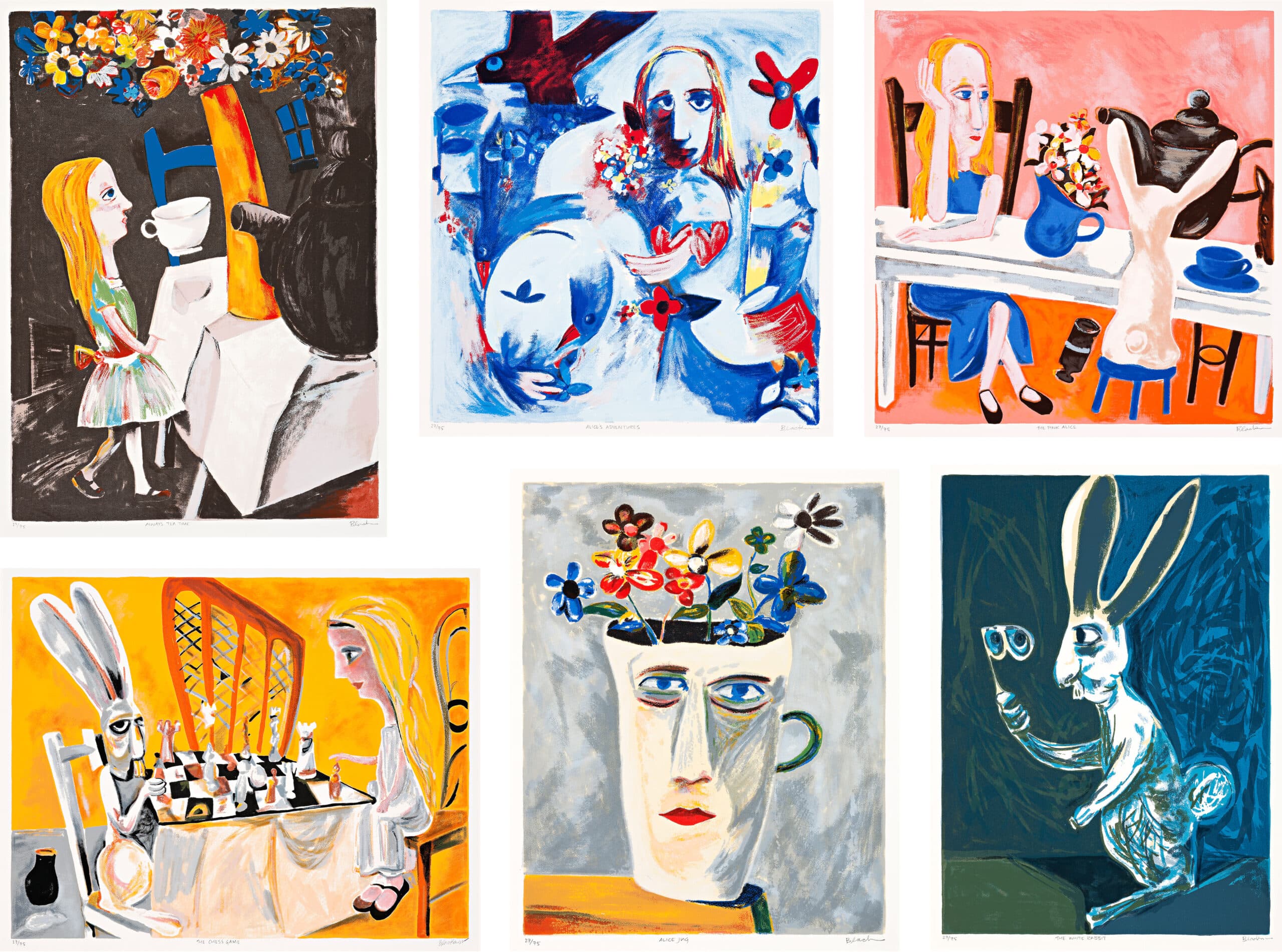 BLACKMAN’S ALICE comprising: (i) Alice’s Adventure (ii) Always Tea Time (iii) The Chess Game (iv) Pink Alice (v) Alice Jug (vi) The White Rabbit