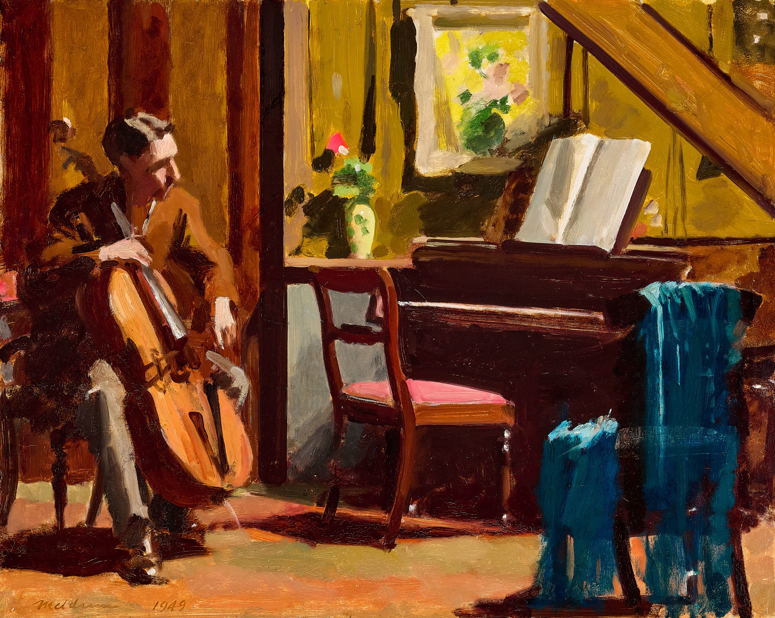 INTERIOR WITH CELLO PLAYER (GRAEME INSON)