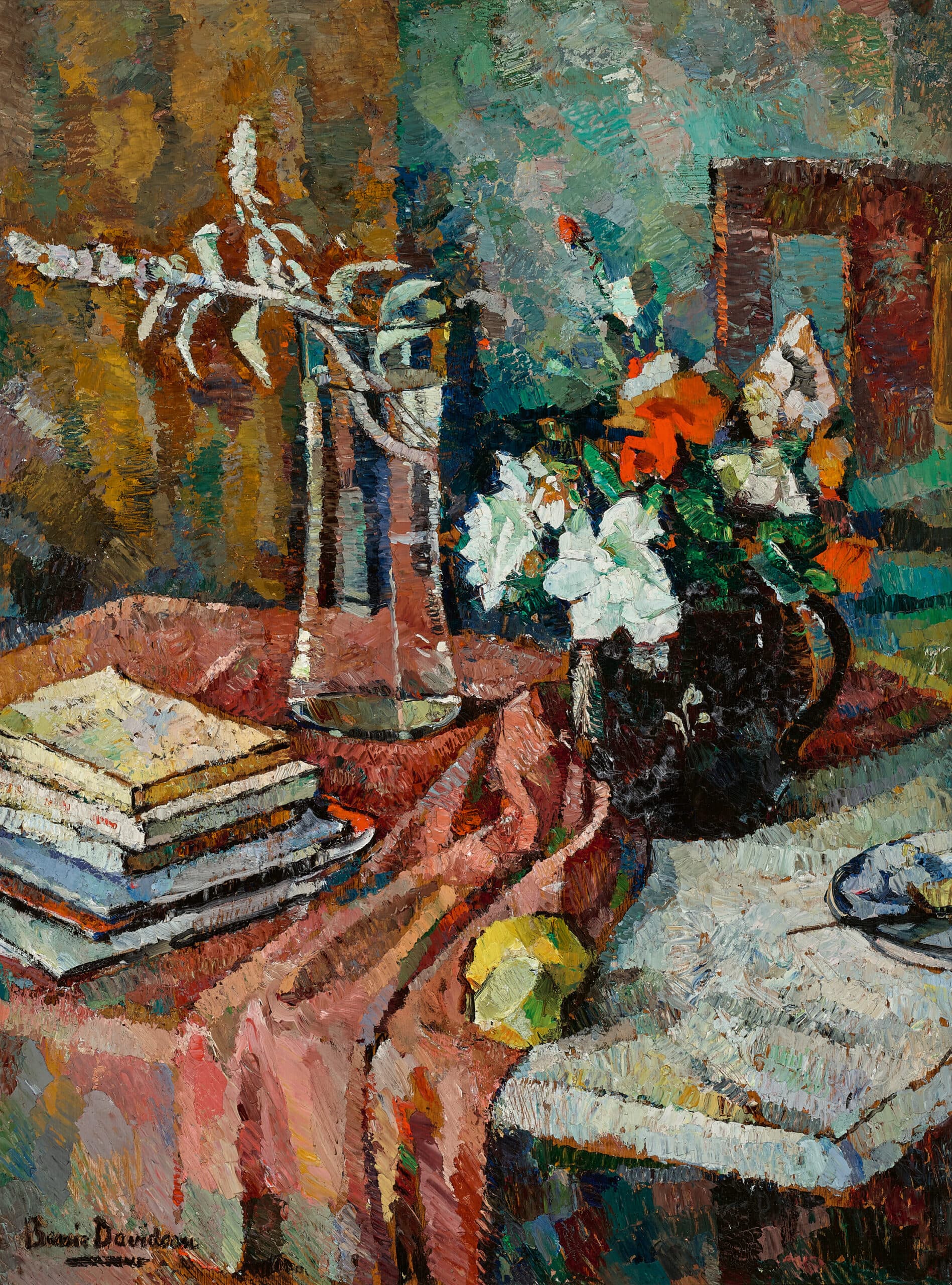 Flowers and books