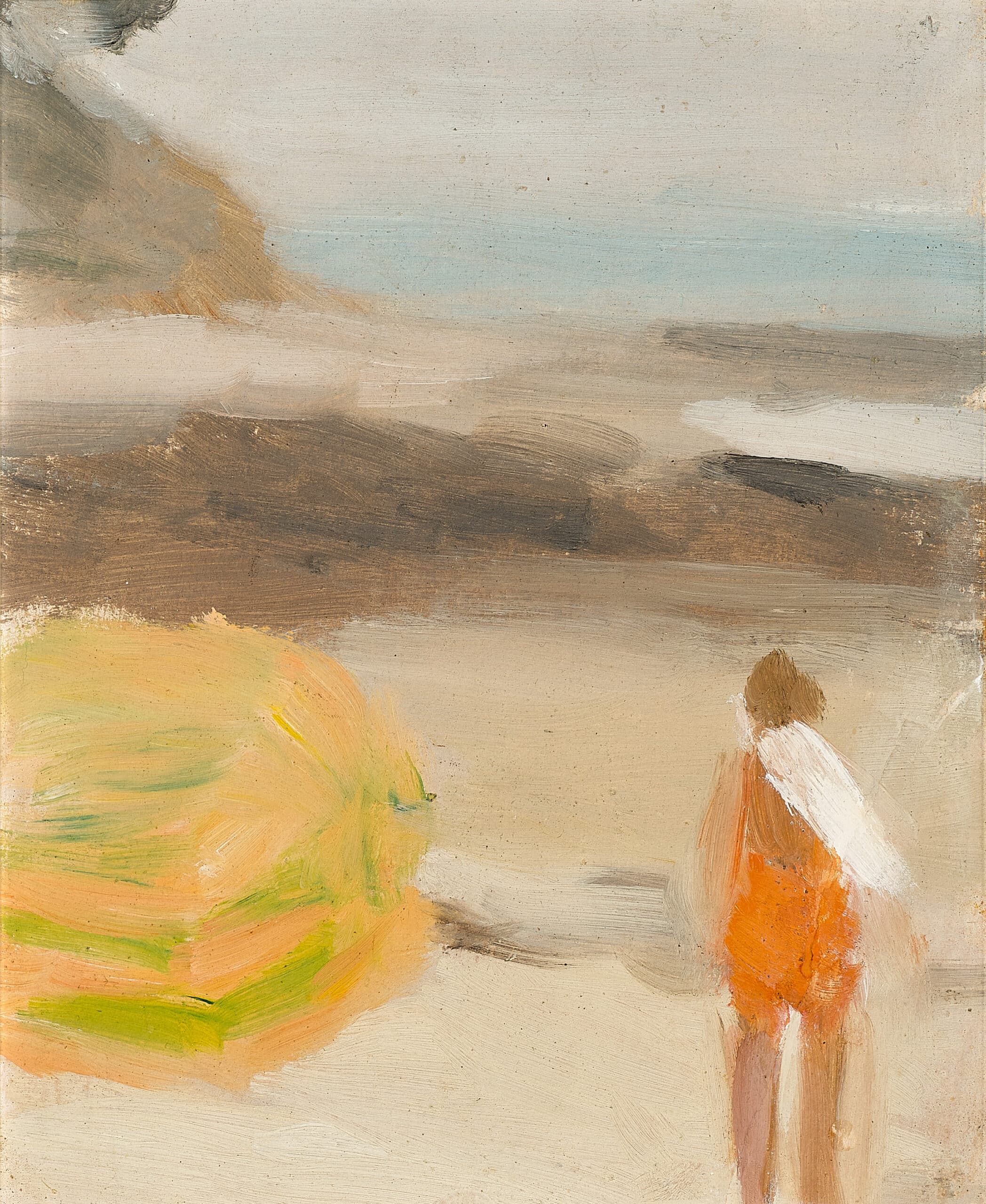 (Figure on beach)