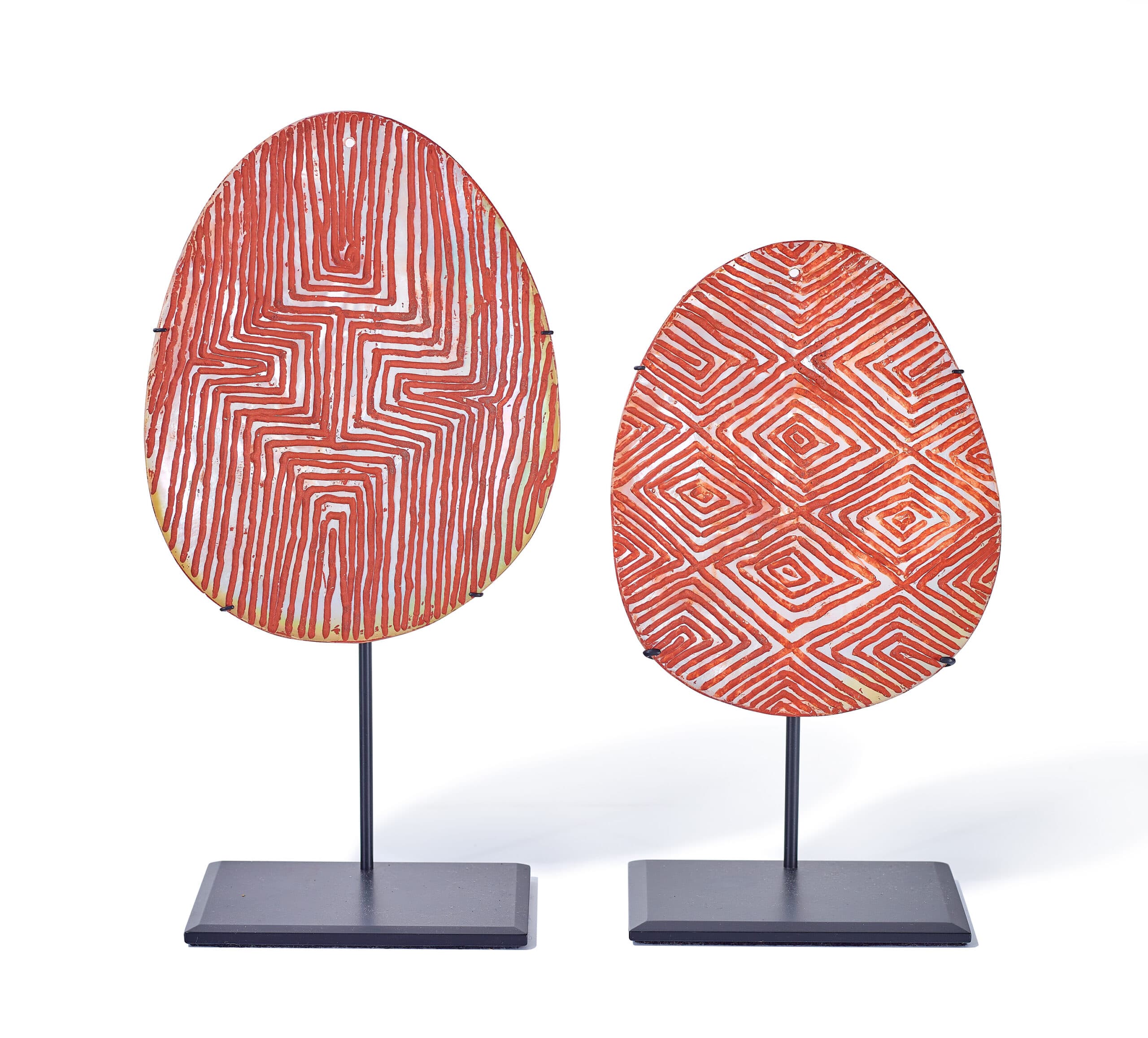 TWO RIJI (PEARL SHELL PENDANTS)