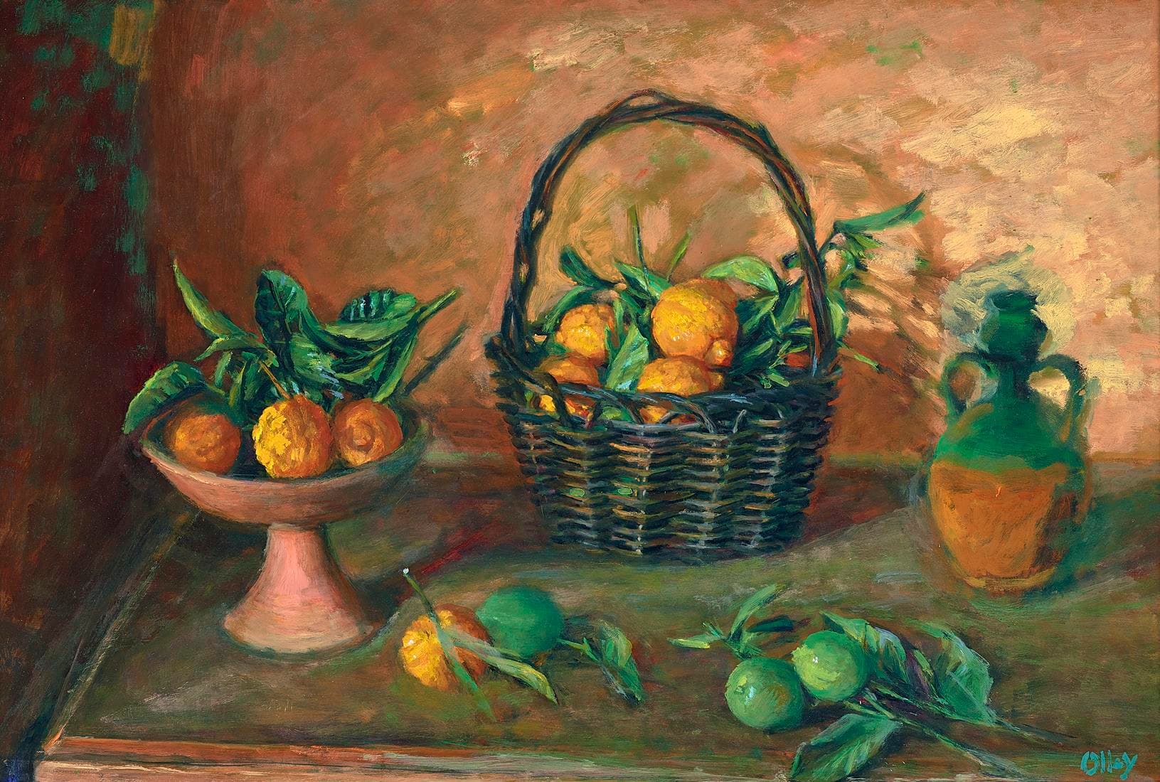 BUSH LEMONS IN A BLACK BASKET