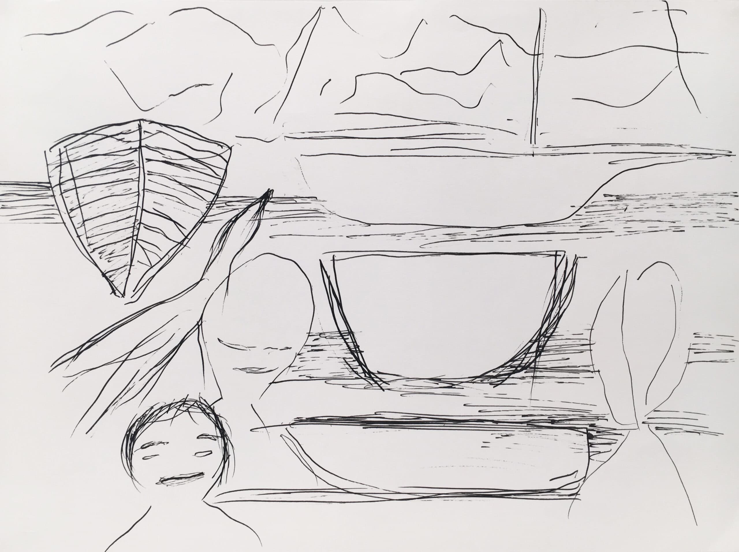 FACES AND LARGE BOATS