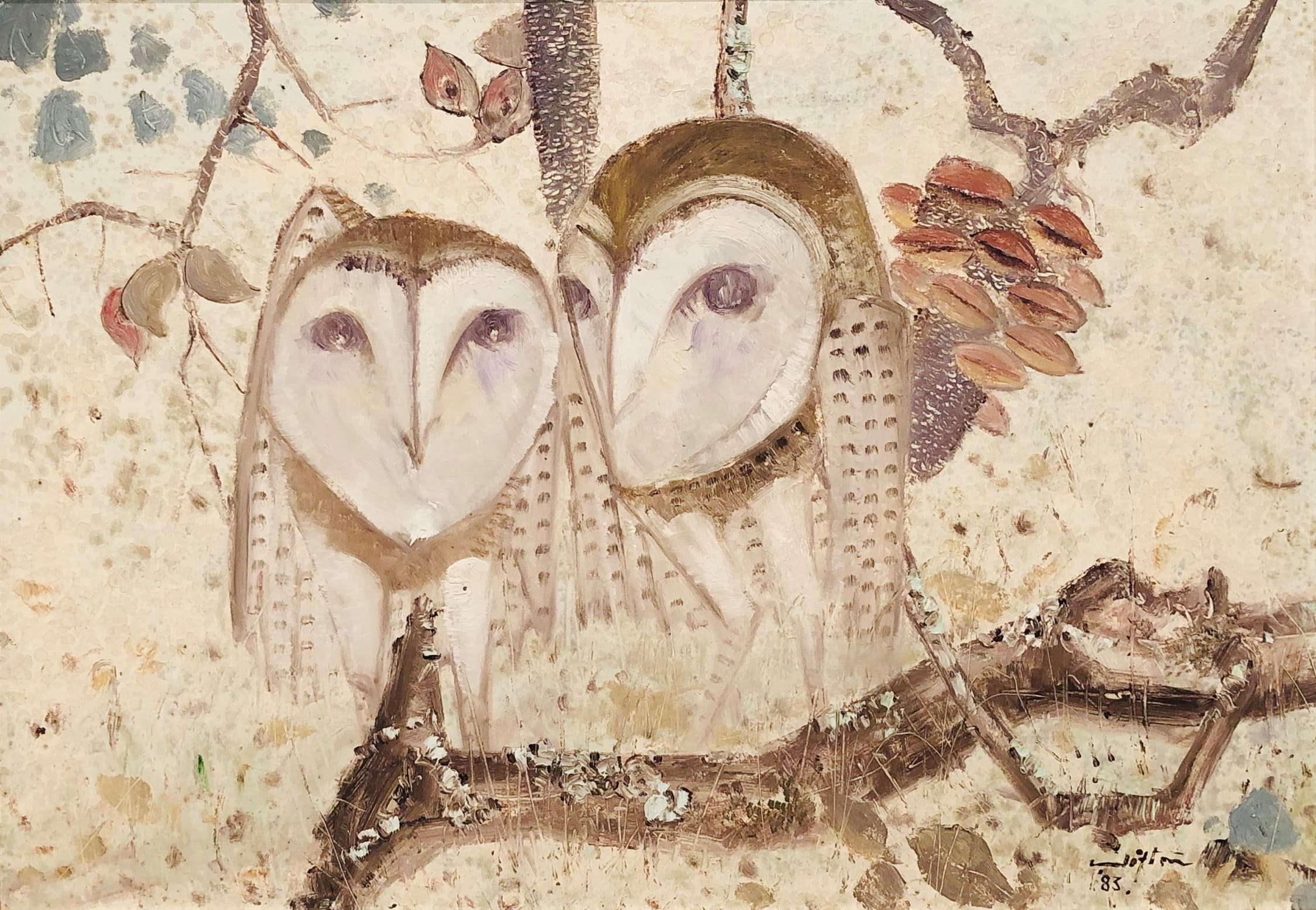 TWO WAITING OWLS