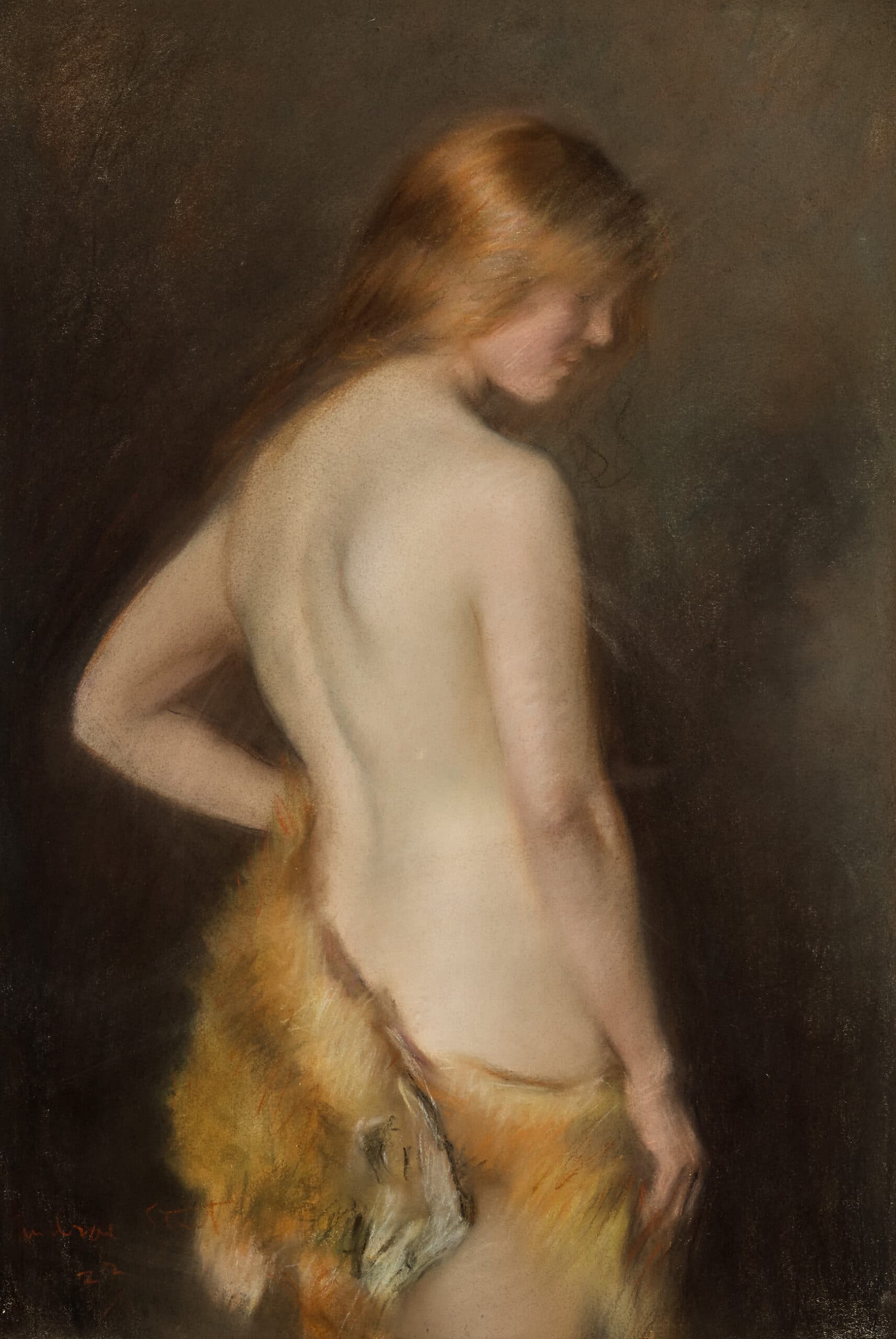 STANDING NUDE WITH FUR