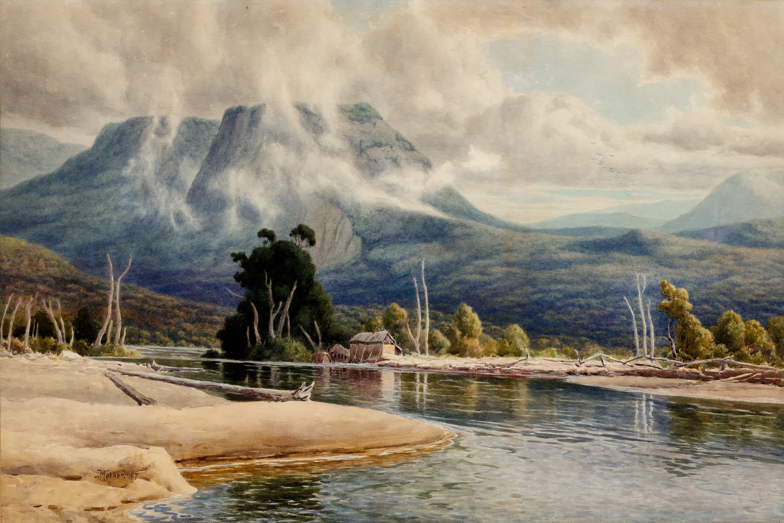 RIVER AND MOUNTAIN LANDSCAPE