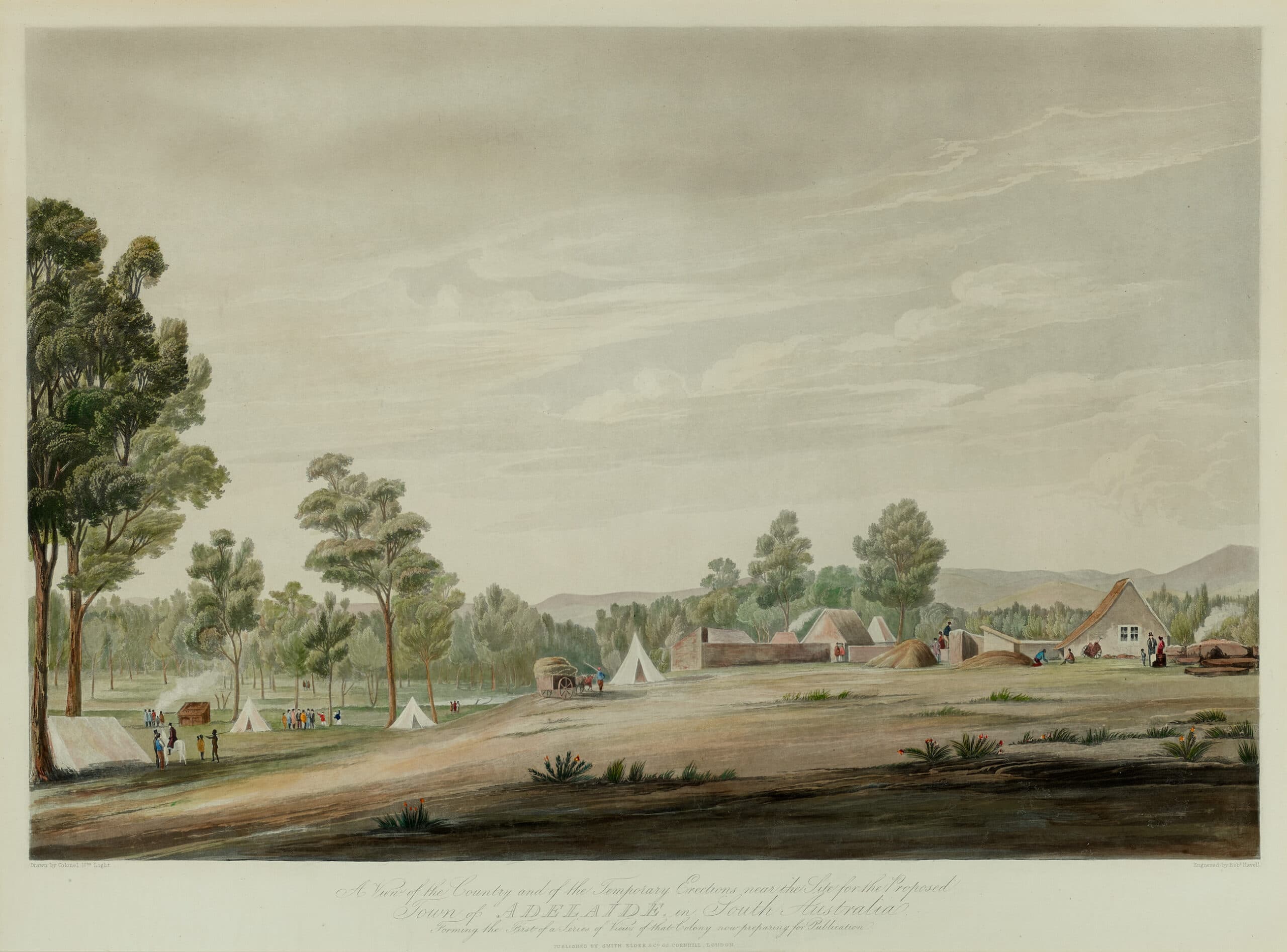 A VIEW OF THE COUNTRY AND THE TEMPORARY ERECTIONS NEAR THE SITE