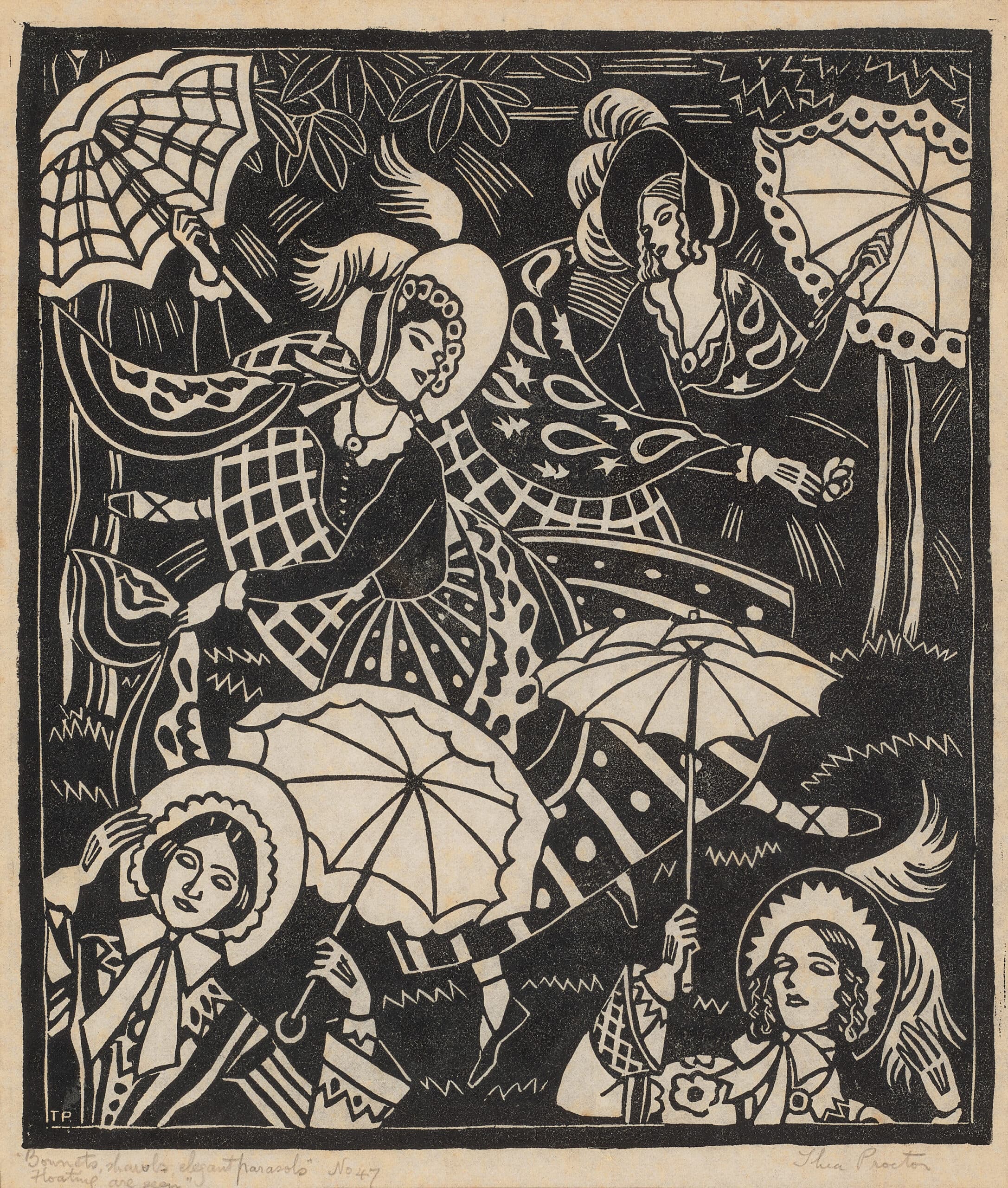 Bonnets, shawls, elegant parasols